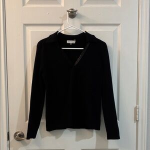 Calvin Klein Black V-Neck Blouse